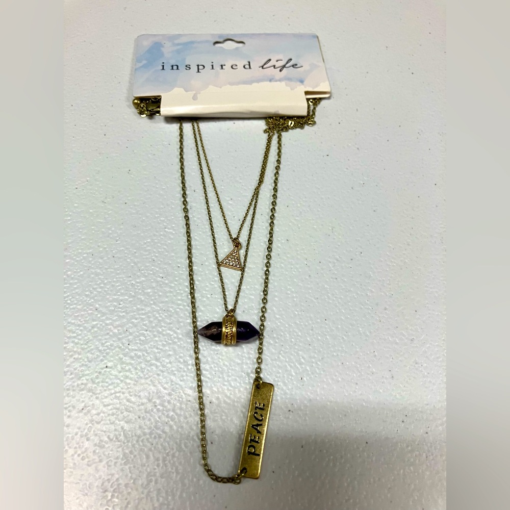 NWT 3 Layer Gold Tone Necklace - Picture 5 of 6